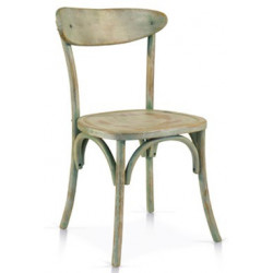 936  Beech wood green worn aged finished chair