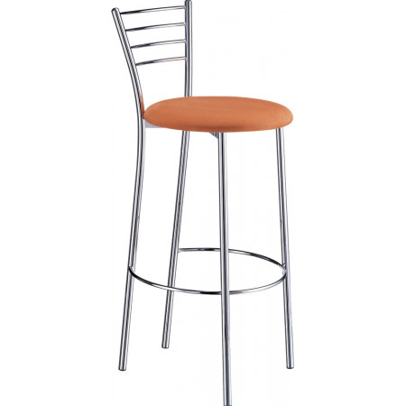 474  Sgabello cromato con sedile tappezzato