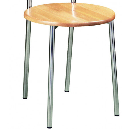 474  Sgabello cromato con sedile in legno o tappezzato