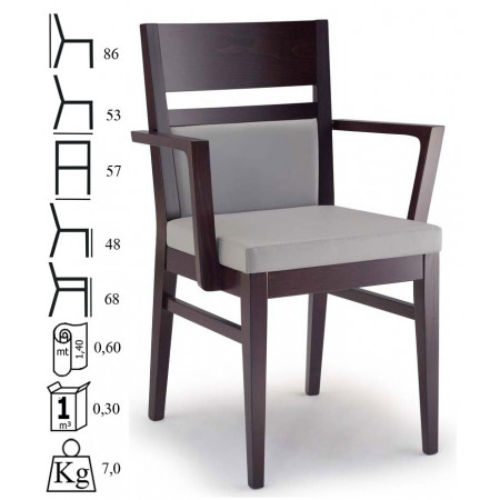 529/CB  Raw or finished bech wood armchair, finishes to choice