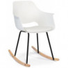 944 Rocking chair, white polypropylene seat with pillow
