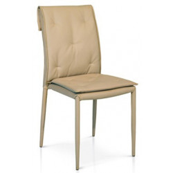 946 Stackable metal chair frame, leatherette 3 colours upholstered seat