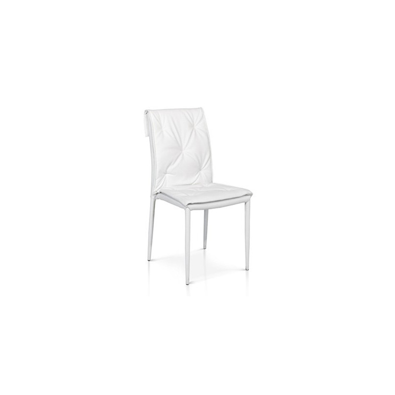 946 Stackable metal chair frame, leatherette 3 colours upholstered seat
