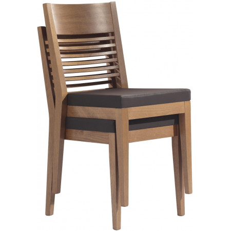 546/I  Raw or finished beech wood stackable chair, finishes to choice