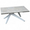 2265 Extending table, glass - ceramic top grey cement finished