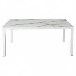 2266 Extending table with tempered glass - ceramic top marble finished