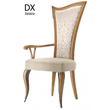 615C/sx-dx  Raw or finished left or right bech wood armchair, finishes to choice