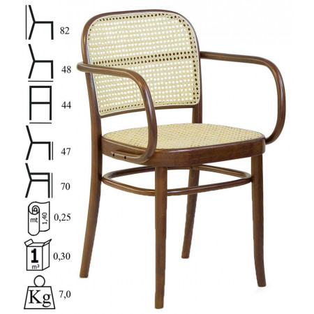 663/C  Raw or finished beech wood armchair, finises to choice