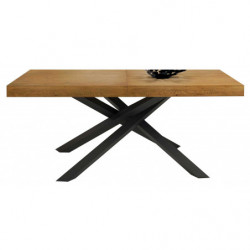 2272   Tavolo allungabile con base in metallo e piano in melaminico rovere grano
