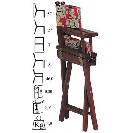 758  Beech wood folder baby chair natural or walnut finished