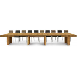 2273B Extending table, worn white, grey cement or knotty durmast wood melamine top