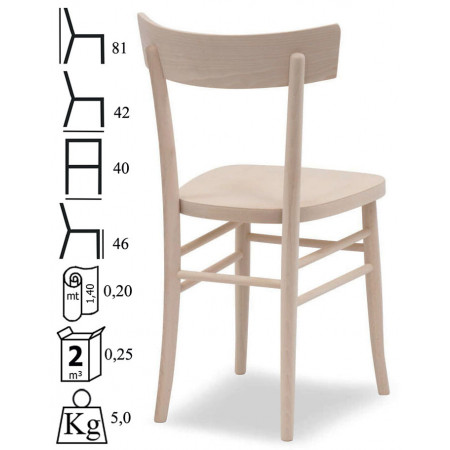 821  Raw or finished beech wood chair, finishes to choice