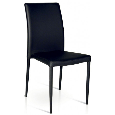 908 Stackable steel chair frame 5 colours leatherette upholstered shell