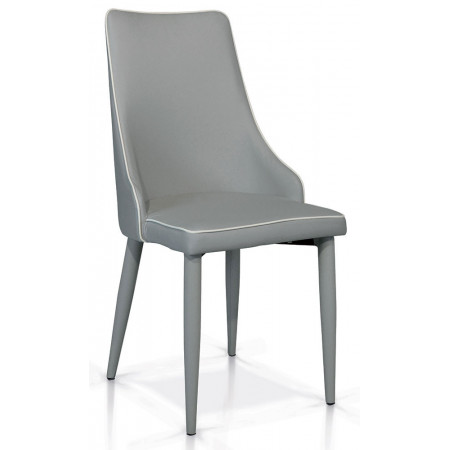 909  Sedia con scocca in metallo tappezzata ecopelle 4 colori