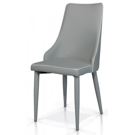 909  Sedia con scocca in metallo tappezzata ecopelle 4 colori