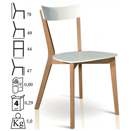 911 Beech wood chair frame, two tone or white colours finished