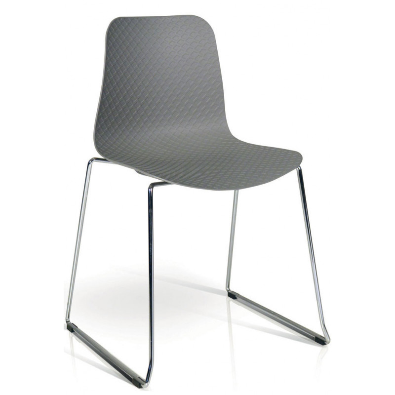 912  Chromed steel chair frame, polyethylene shell