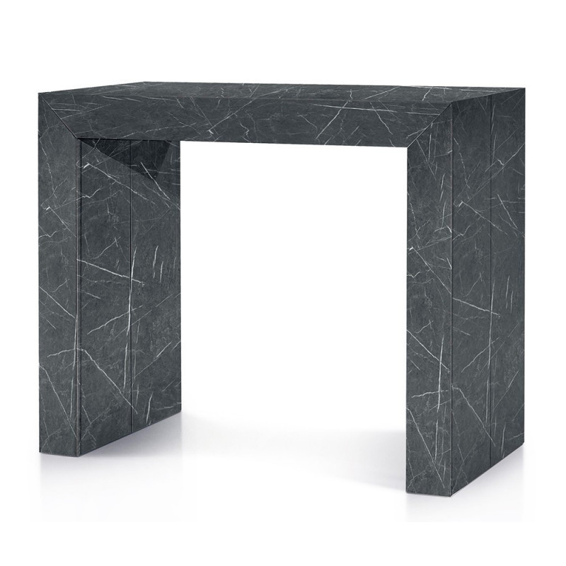 2245 Tavolo consolle allungabile in melaminico bianco o marmo nero