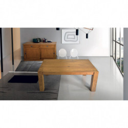 2274 Tavolo allungabile con base in rovere e piano in listellare rovere