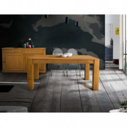 2274 Tavolo allungabile con base in rovere e piano in listellare rovere