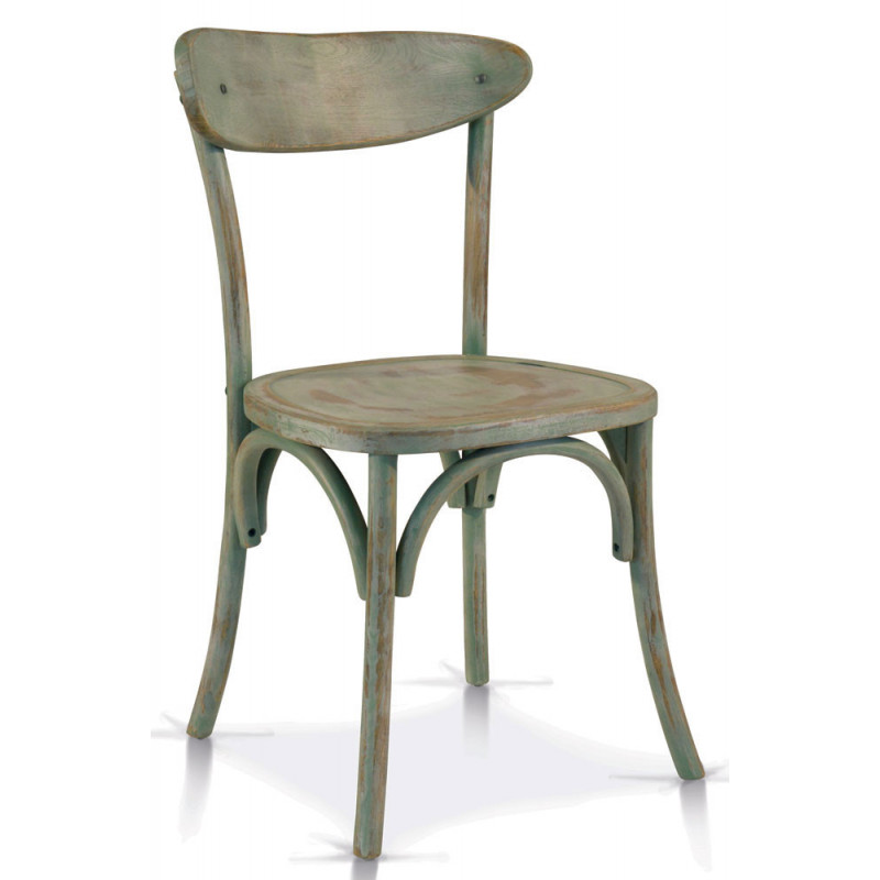 936  Sedia in faggio finitura verde anticato