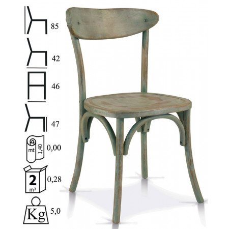 936  Sedia in faggio finitura verde anticato