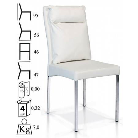 941  Steel chair frame, 3 colours leatherette upholstered seat