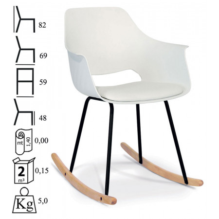 944  Plastic rocking chair shell with pillow