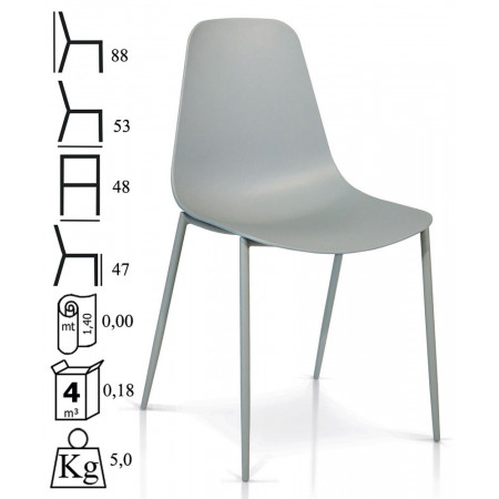 945  Metal chair base, polypropylene 3 colours shell