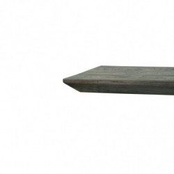 2276G Tavolo con base metallo, piano rovere lamellare massello nodato finitura cemento