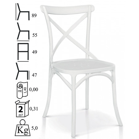 951 Reinforced polypropylene 3 colours chair frame