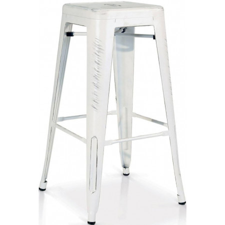 953  Antiqued steel stackable 3 colours stool