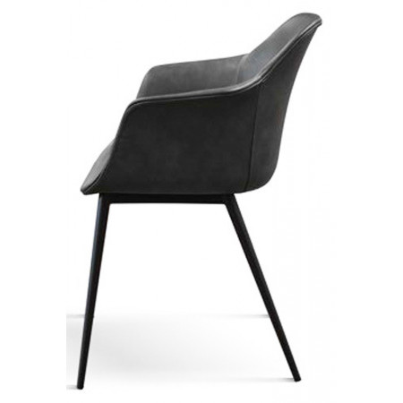 955  Poltroncina in metallo tappezzata ecopelle marron o antracite