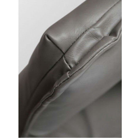 961  Poltrona in metallo tappezzata ecopelle grigia o beige
