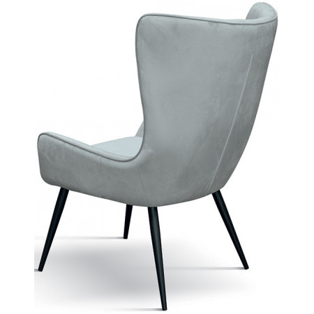 962 Metal armchair frame, grey velvet upholstered shell