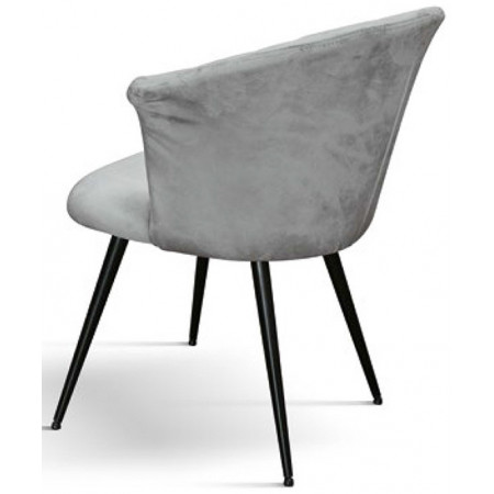964 Metal armchair frame, grey velvet upholstered shell