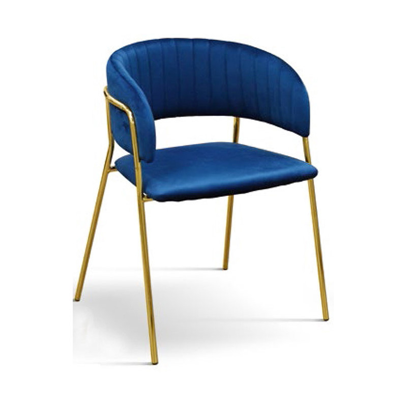 959  Metal chair frame, velvet 3 colours upholstered shell