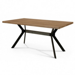 2279 Metal table base, durmast wood veenered top