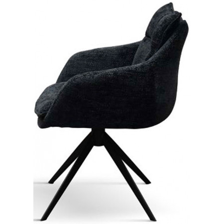 971  Poltrona in metallo tappezzata con tessuto grigio o nero