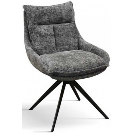 972  Poltrona in metallo tappezzata con tessuto grigio o nero