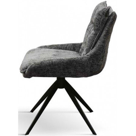 972  Poltrona in metallo tappezzata con tessuto grigio o nero