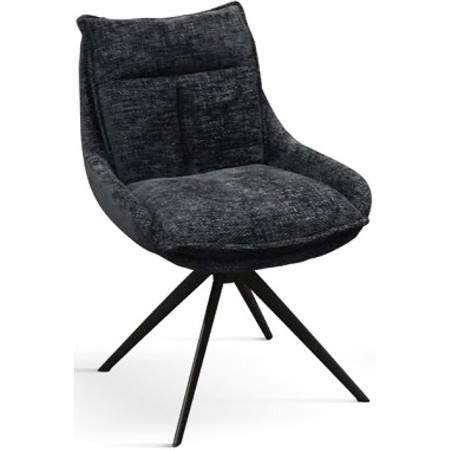 972  Poltrona in metallo tappezzata con tessuto grigio o nero