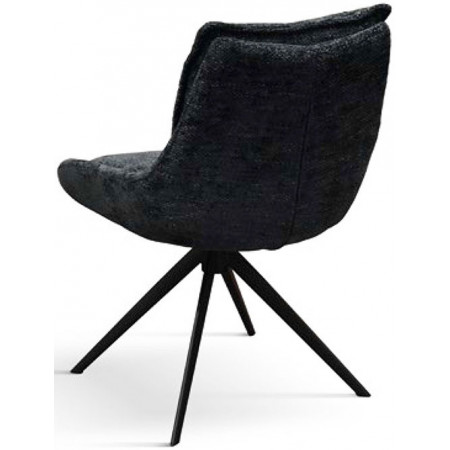 972  Metal armchair frame, grey or black fabric upholstered seat