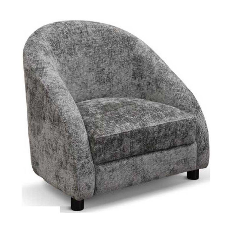 973  Armchair with grey or green fabric upholstered seat