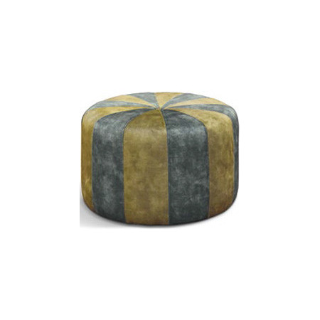 974  Wooden pouf frame, upholstered two tone velvet