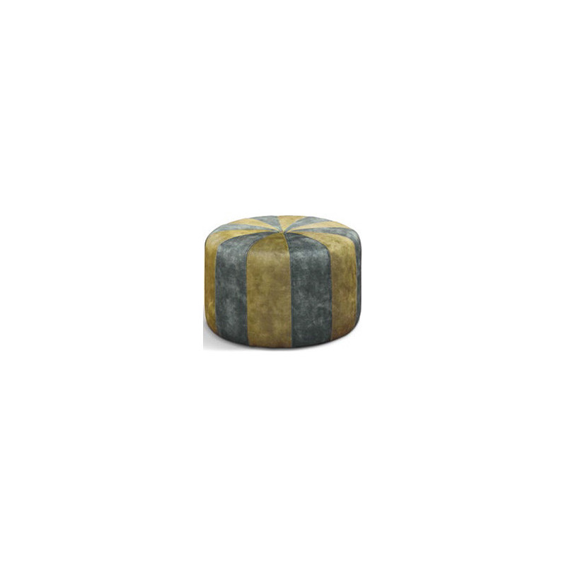 974  Pouf con scocca in legno tappezzato con velluto bicolore