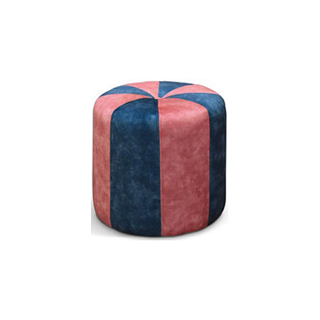 975  Wooden pouf frame, upholstered two tone velvet