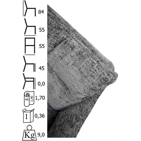 976  Poltrona in metallo tappezzata con tessuto grigio o nero