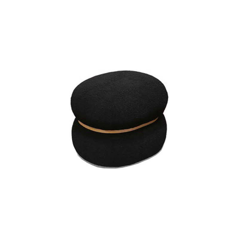 983  MDF inner frame, white or black sheep fur upholstered oval pouf
