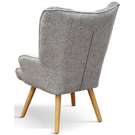 984  Patchwork fabric upholstered seat wooden armchair frame and footrest